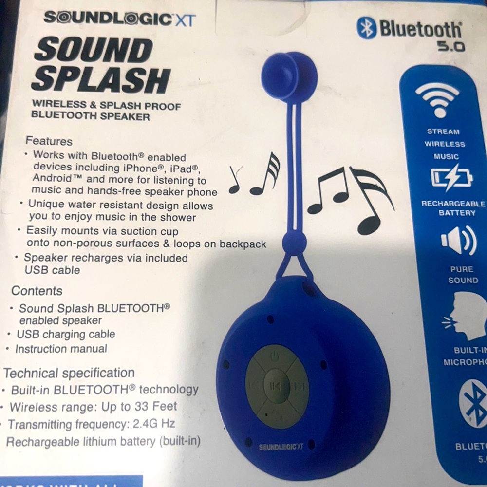 wireless and splash proof bluetooth speaker